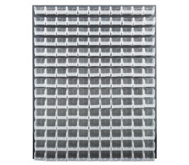 Quantum QLP-4861-220-165CL 48" L x 8" D x 61" H Gray Enamel Coated 16 Gauge Steel Heavy-Duty Wall Mounted Louvered Panel