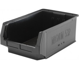 Quantum QMS532BR 19.75" L x 12.38" W x 7.88" H Black Polypropylene Magnum Bin