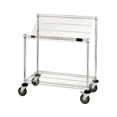 Quantum M1848SL34C 48" W x 18" D x 40" H Chrome Plated 34" Posts Mobile Cart