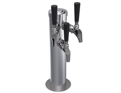 Krowne KSC-3S 3 Faucets Stainless Steel Countertop Krowne Triple Faucet Column Tower