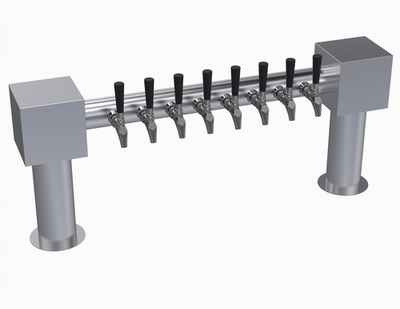 Krowne KHH-8S 8 Faucets Stainless Steel Countertop Krowne Hammer Head Tower