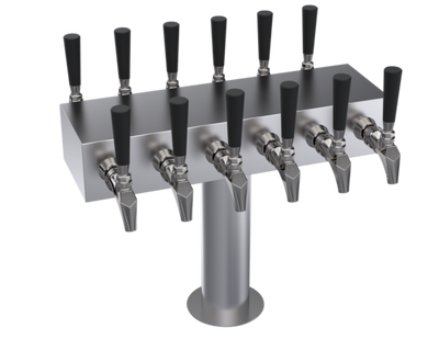 Krowne KDSTC-6S 12 Faucets Stainless Steel Countertop Krowne Double Sided T-Head Tower