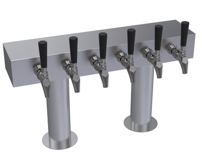 Krowne KDTH-6S 6 Faucets Stainless Steel Countertop Krowne Double T-Head Tower