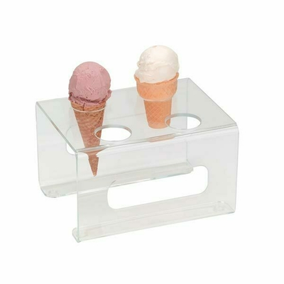 Dispense-Rite CTCS-4C 4 Holes Clear Acrylic Ice Cream Cone Holder