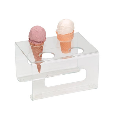 Dispense-Rite CTCS-4C 4 Holes Clear Acrylic Ice Cream Cone Holder
