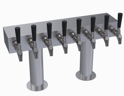 Krowne KDTH-8S 8 Faucets Stainless Steel Countertop Krowne Double T-Head Tower