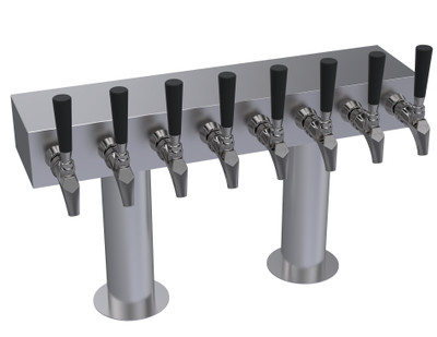 Krowne KDTH-8S 8 Faucets Stainless Steel Countertop Krowne Double T-Head Tower