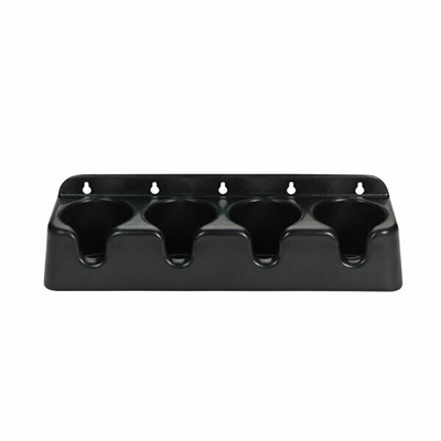 Dispense-Rite PCH-4B 4 Sections Black ABS Plastic Countertop or Wall Mount Cup Holder or Organizer