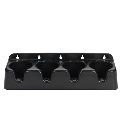 Dispense-Rite PCH-4B 4 Sections Black ABS Plastic Countertop or Wall Mount Cup Holder or Organizer