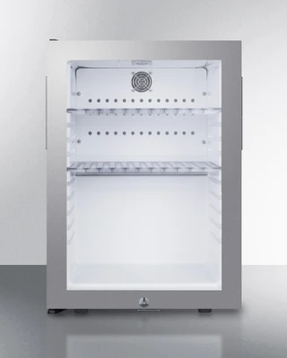 Summit MB27GLSS 1.2 Cu. Ft. Stainless Steel Glass Door One-Section Compact Minibar - 115 Volts