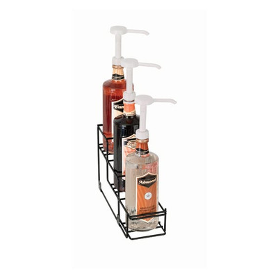 Dispense-Rite WR-BOTL-3 3 Section Black Wire Rack Bottle Organizer