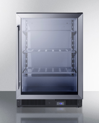 Summit SCF475 23.38" W Stainless Steel Built-In Glass Door Commercial Freezer - 115 Volts