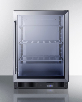 Summit SCF475 23.38" W Stainless Steel Built-In Glass Door Commercial Freezer - 115 Volts