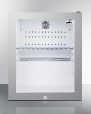 Summit MB13GLSS 0.9 Cu. Ft. Stainless Steel Glass Door One-Section Compact Minibar - 115 Volts