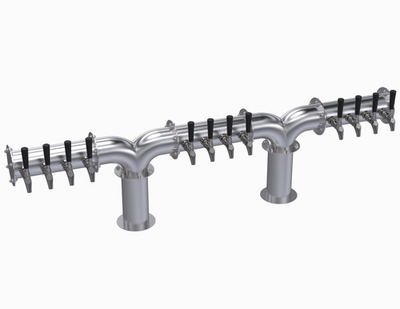 Krowne KDPY-12S 12 Faucets Stainless Steel Countertop Krowne Double Pipe Y-Tower