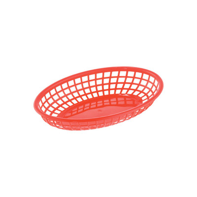 CAC China TTFB-09RD 9.25" L Red Polypropylene Oval Fast Food Basket (3 Dozen Per Case)