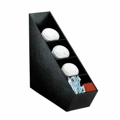 Dispense-Rite PL-CT-LID 17.5" H x 5.5" W x 19" D Black Polystyrene Narrow Lid, Straw and Condiment Organizer
