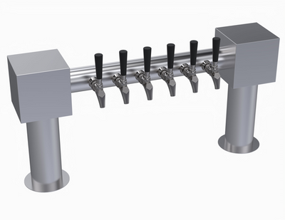 Krowne KHH-6S 6 Faucets Stainless Steel Countertop Krowne Hammer Head Tower