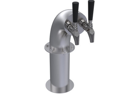 Krowne KSH-2S 2 Faucets Stainless Steel Countertop Krowne Dual Faucet Snakehead Tower
