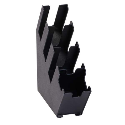 Dispense-Rite LID-4BT-WS 4 Sections Black Polystyrene Countertop Slim Design Cup, Lid and Straw Organizer