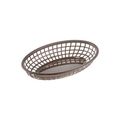 CAC China TTFB-09BN 9.25" L Brown Polypropylene Oval Fast Food Basket (3 Dozen Per Case)