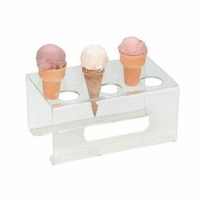 Dispense-Rite CTCS-6C 6 Holes Clear Acrylic Ice Cream Cone Holder