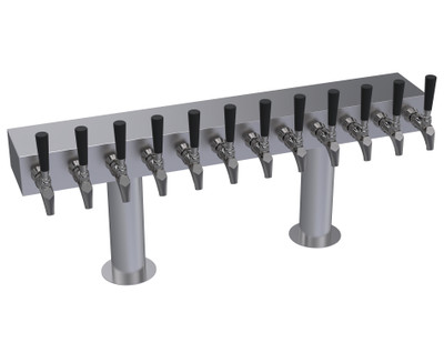 Krowne KDTH-12S 12 Faucets Stainless Steel Countertop Krowne Double T-Head Tower