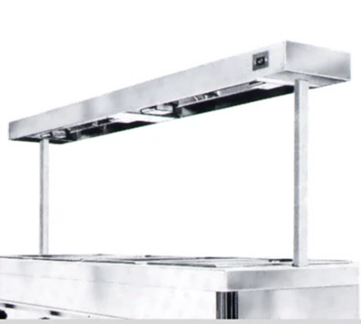 Caddy Corporation A-23 26" Wide Stainless Steel Warmer with Sneeze Protector for 2 Well