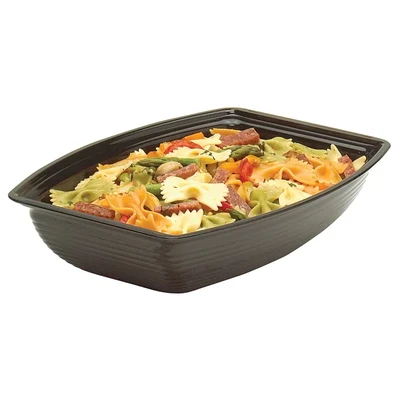 Cambro RSB1419CW110 12 Qt. 14.25" D x 19.38" W Ribbed Dishwasher Safe Polycarbonate Black Camwear Bowl - 4 Cases