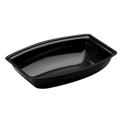 Cambro RSB912CW110 2.9 Qt. 9" D x 12.13" W Rectangular Ribbed Dishwasher Safe Poly Carbonate Black Camwear Bowl - 12/Case