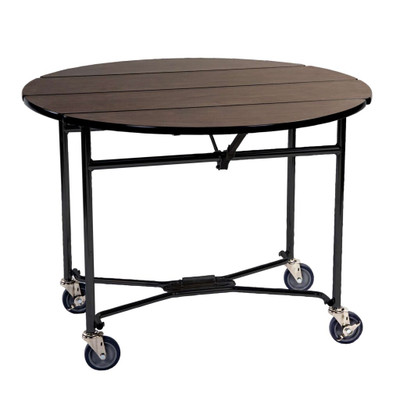 Lakeside 74415 40" W Plastic Laminated Wood Round Top Space-Saver Series Room Service Table