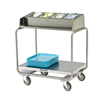 Lakeside 216 34.75" W Stainless Steel Rectangular Tray & Silver Cart