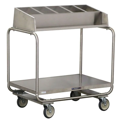 Lakeside 216 34.75" W Stainless Steel Rectangular Tray &amp; Silver Cart