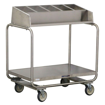 Lakeside 216 34.75" W Stainless Steel Rectangular Tray &amp; Silver Cart