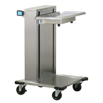 Lakeside 814 32.5" W Stainless Steel Mobile Tray & Glass Cup Rack Dispenser