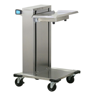 Lakeside 814 32.5" W Stainless Steel Mobile Tray &amp; Glass Cup Rack Dispenser