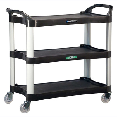 Lakeside 2512 500 Lbs. Polyethylene 3 Shelves Utility Cart