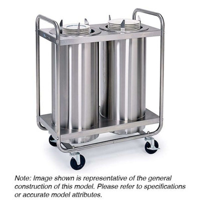 Lakeside 792 Adjust-a-Fit 7.5" Dia. Round Stainless Steel 4-Tube Mobile Dish Dispenser