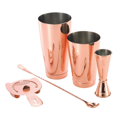 Krowne KR-BK5 Basic Copper 5-Piece Cocktail Kit