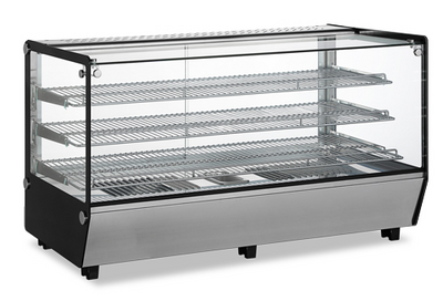 Omcan USA 47427 Square Glass Countertop Full Service 48" Display Warmer Case - 110 Volts