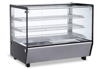 Omcan USA 47426 Square Glass Countertop Full Service 34" Display Warmer Case - 110 Volts