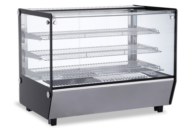 Omcan USA 47426 Square Glass Countertop Full Service 34" Display Warmer Case - 110 Volts
