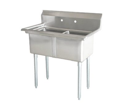 Omcan USA 22119 53" W 18 Gauge Stainless Steel Without Drainboard Galvanized Legs Pot Sink