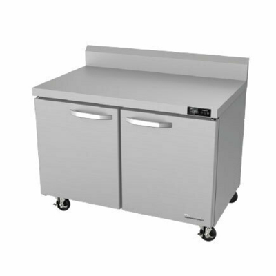 Blue Air BLUF48-WT-HC 48" W Stainless Steel 2 Section Work Top Freezer - 13 Cu. Ft. Capacity