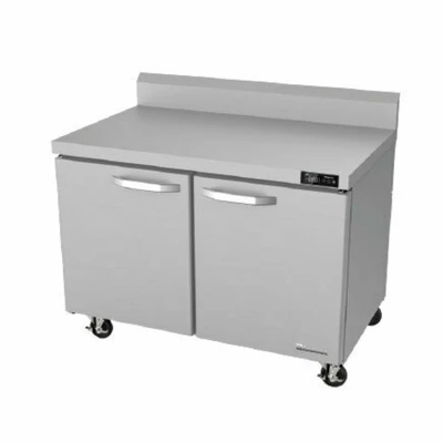 Blue Air BLUF48-WT-HC 48" W Stainless Steel 2 Section Work Top Freezer - 13 Cu. Ft. Capacity