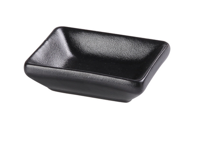 Yanco NB-4030 1 Oz. Black Porcelain Rectangular Noble Sauce Dish
