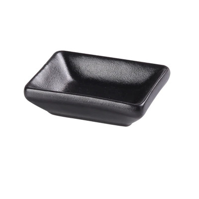 Yanco NB-4030 1 Oz. Black Porcelain Rectangular Noble Sauce Dish
