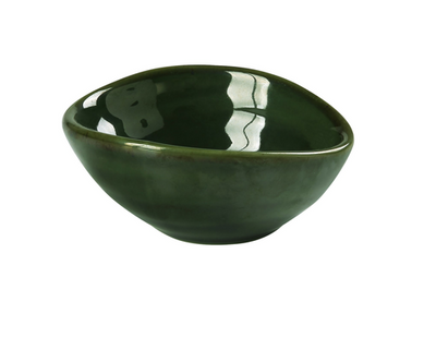 Yanco GG-804 2 Oz. Porcelain Rectangular Green Gem Sauce Dish