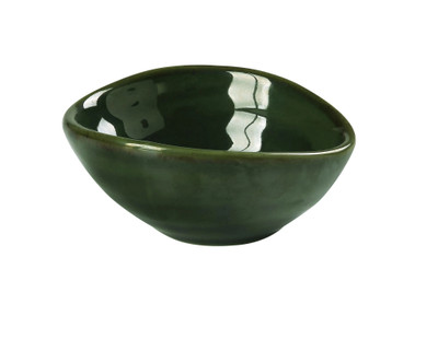 Yanco GG-804 2 Oz. Porcelain Rectangular Green Gem Sauce Dish
