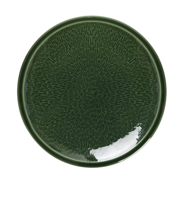 Yanco GG-111 11.13" Dia. Porcelain Round Deep Green Gem Plate